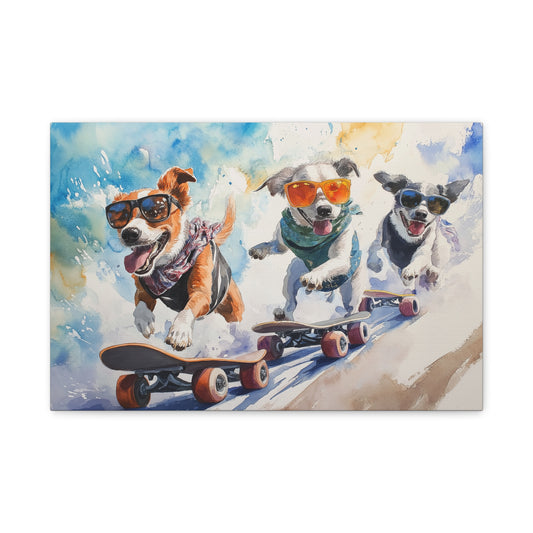 Chiens Skateurs à l'Aventure