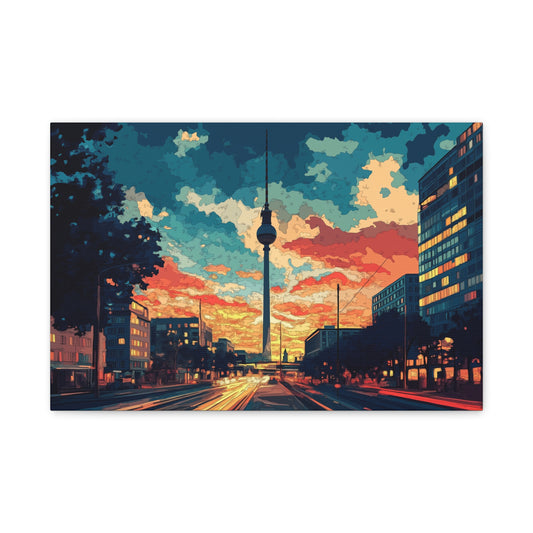 Coucher de Soleil et Fernsehturm à Berlin