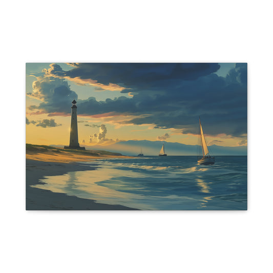 Phare Éclatant à l'Aube Maritime