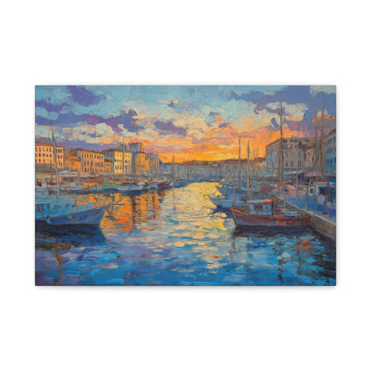 Coucher de Soleil Vibrant au Port