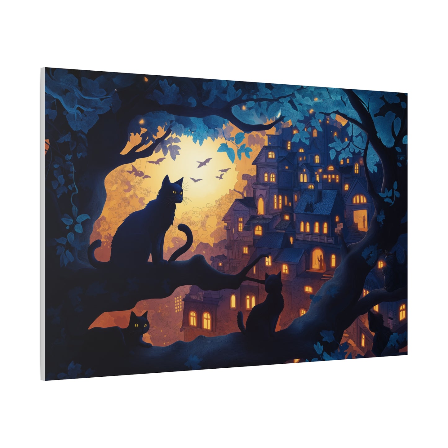 Mystère Nocturne: Chats et Lumières Magiques