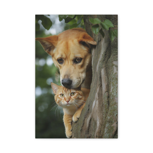 Amitié Inattendue entre Chien et Chat