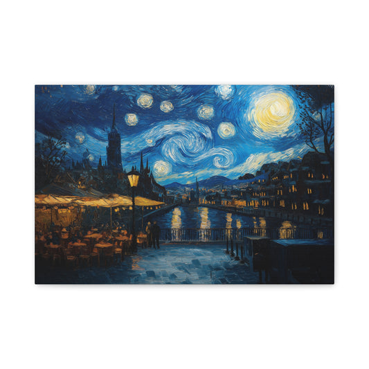 Nocturne Étoilé en Bord de Rivière