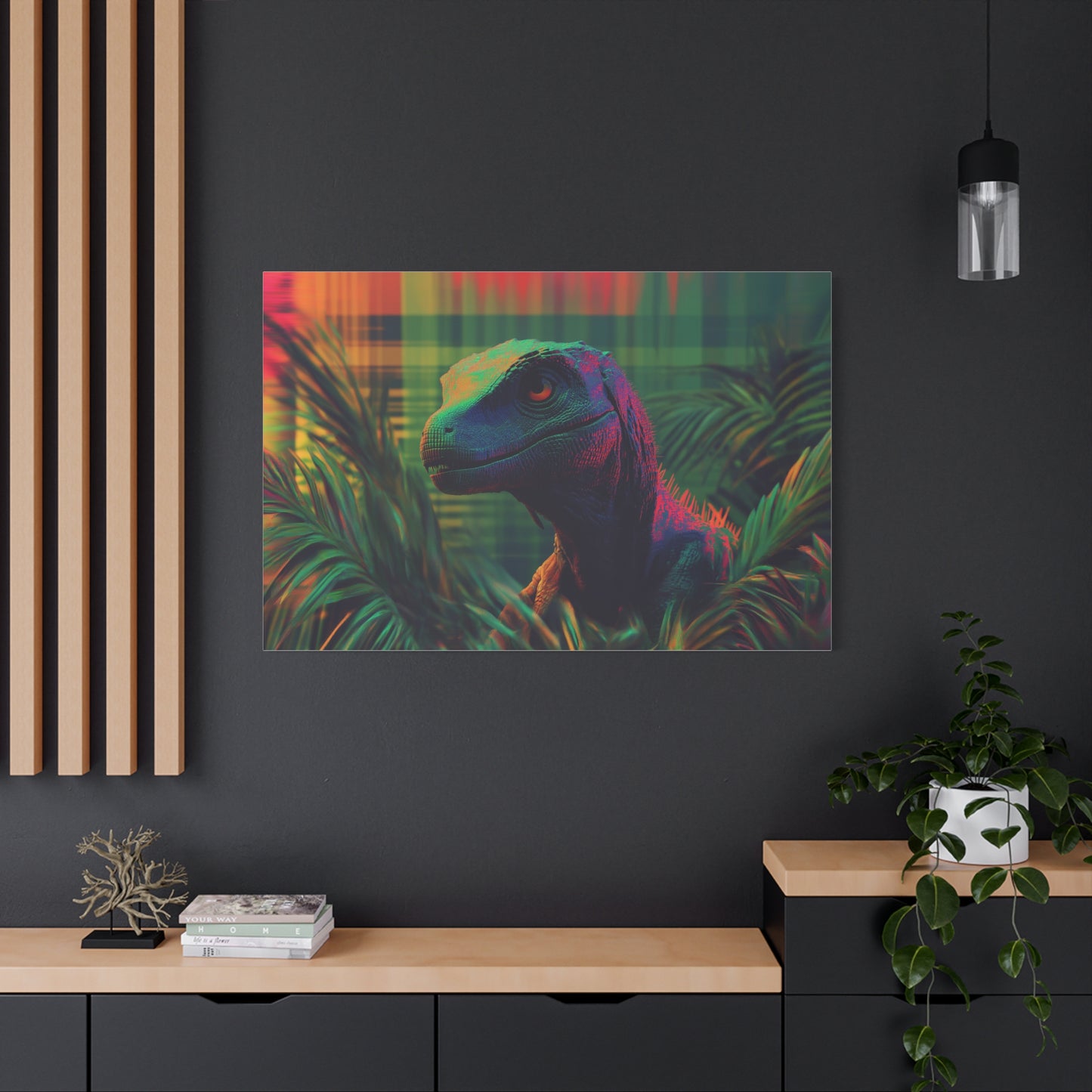 Mystérieux Velociraptor aux Couleurs Psychédéliques