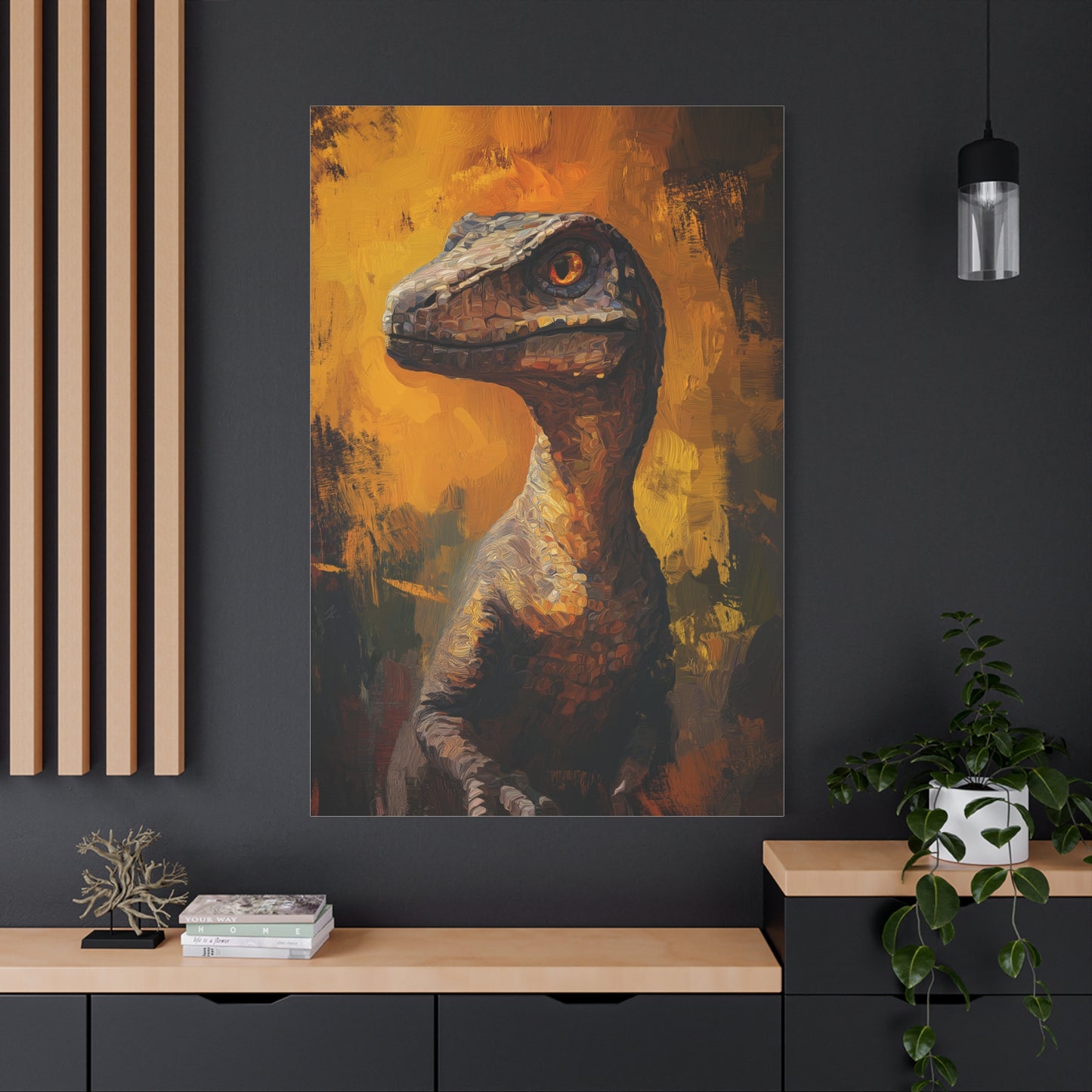 Éveil Préhistorique : Tableau Intense et Sauvage