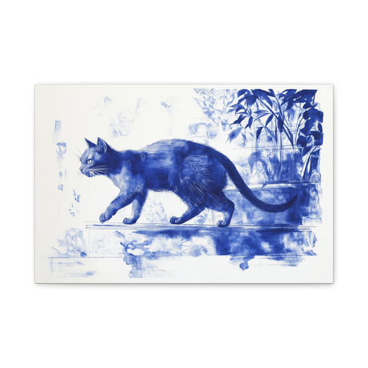 Chat Mystique en Bleu Poétique
