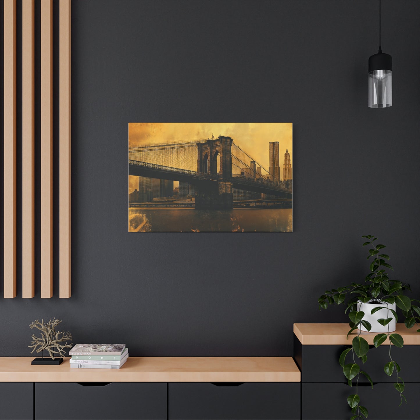 Pont de Brooklyn à l'Aura Dorée