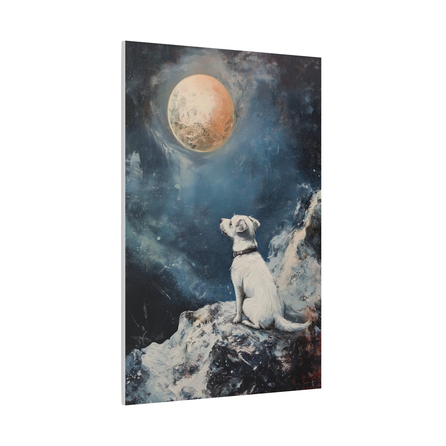 Chien Cosmique sous la Lune Rêveuse