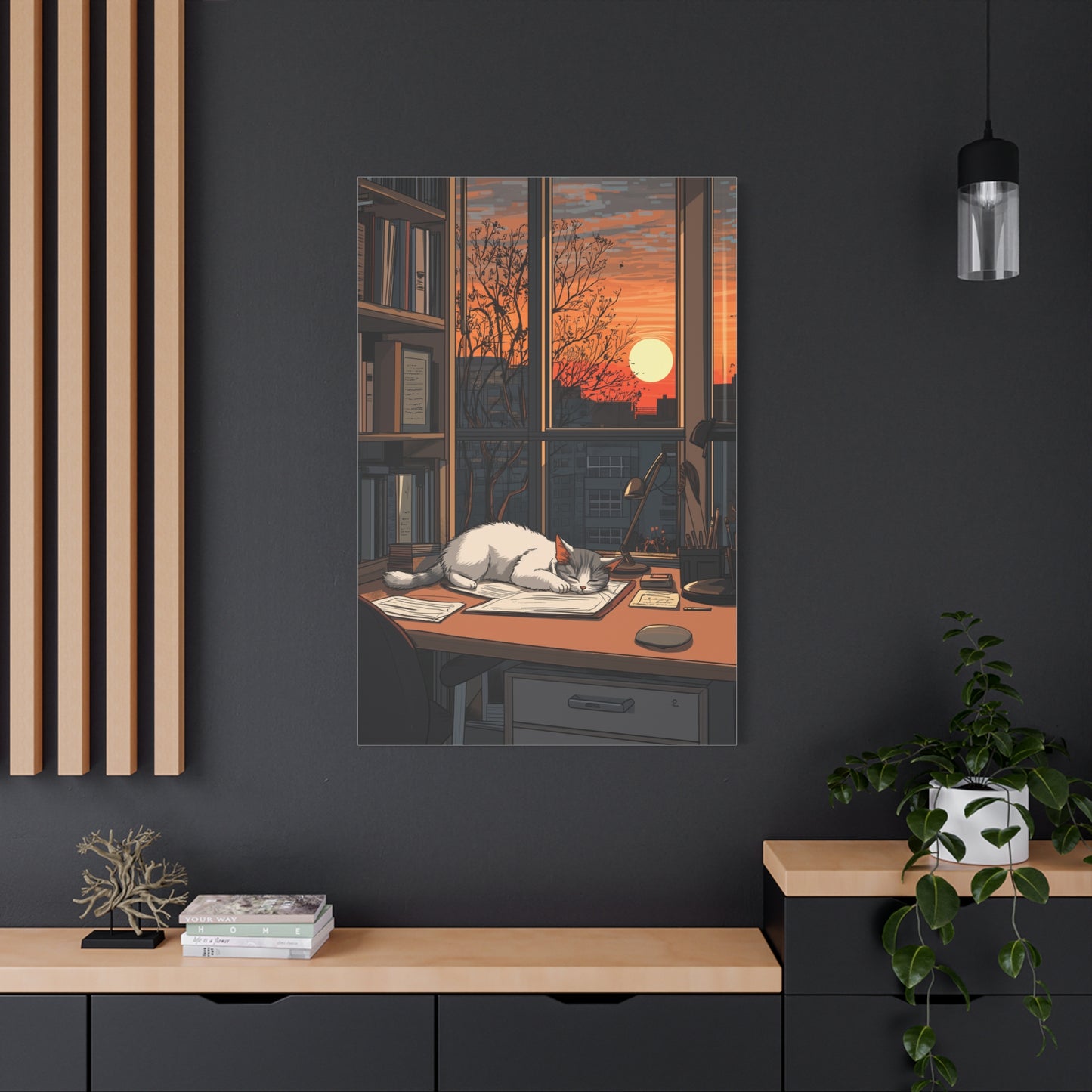 Douceur Féline au Coucher de Soleil