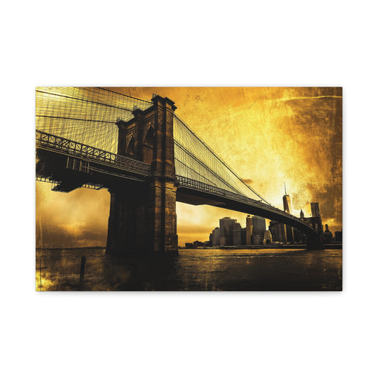 Pont de Brooklyn aux couleurs dorées