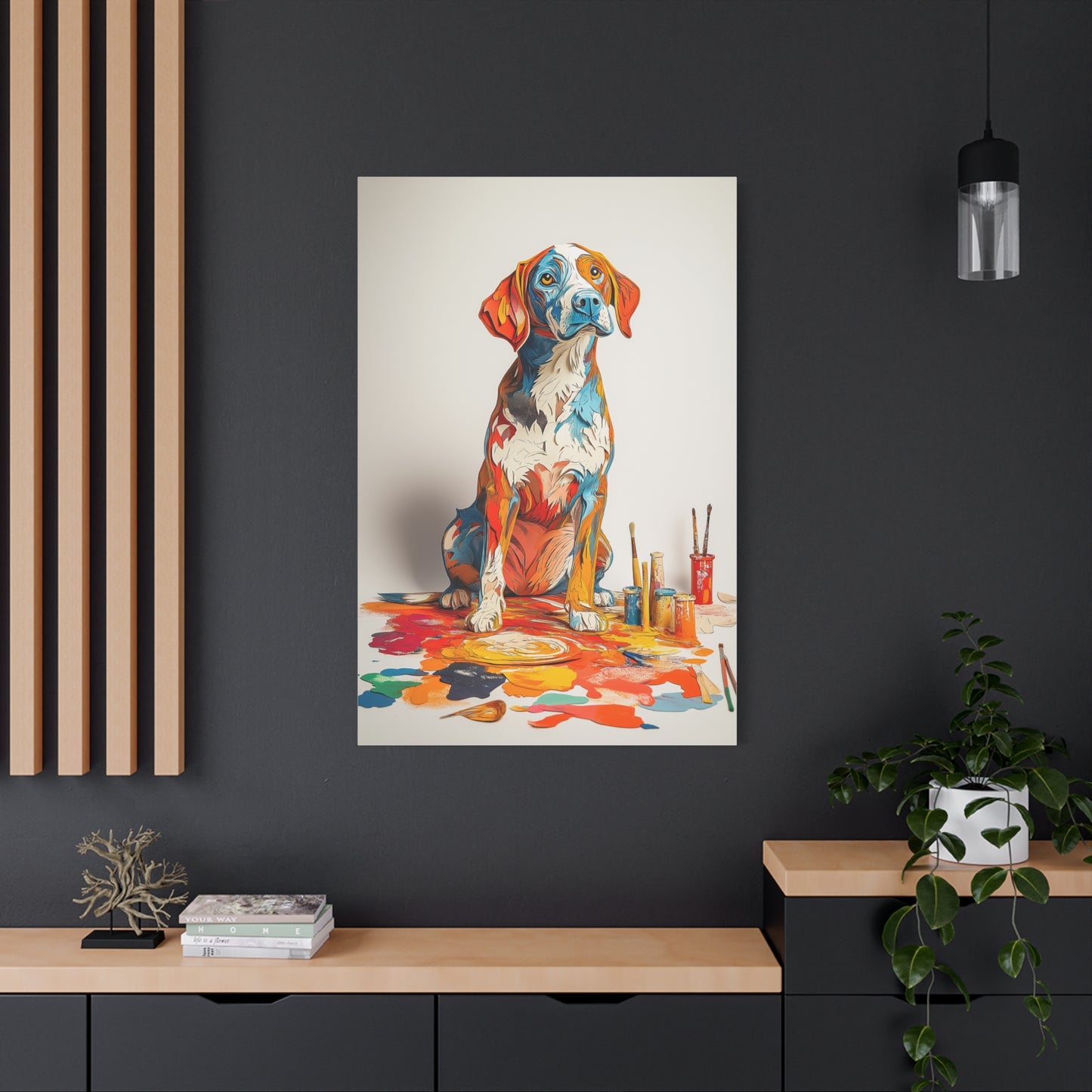 Chien peinturé