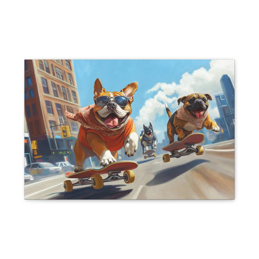 Chiens Skateurs en Liberté Urbaine