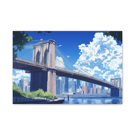 Pont de Brooklyn sous un Ciel Radieux