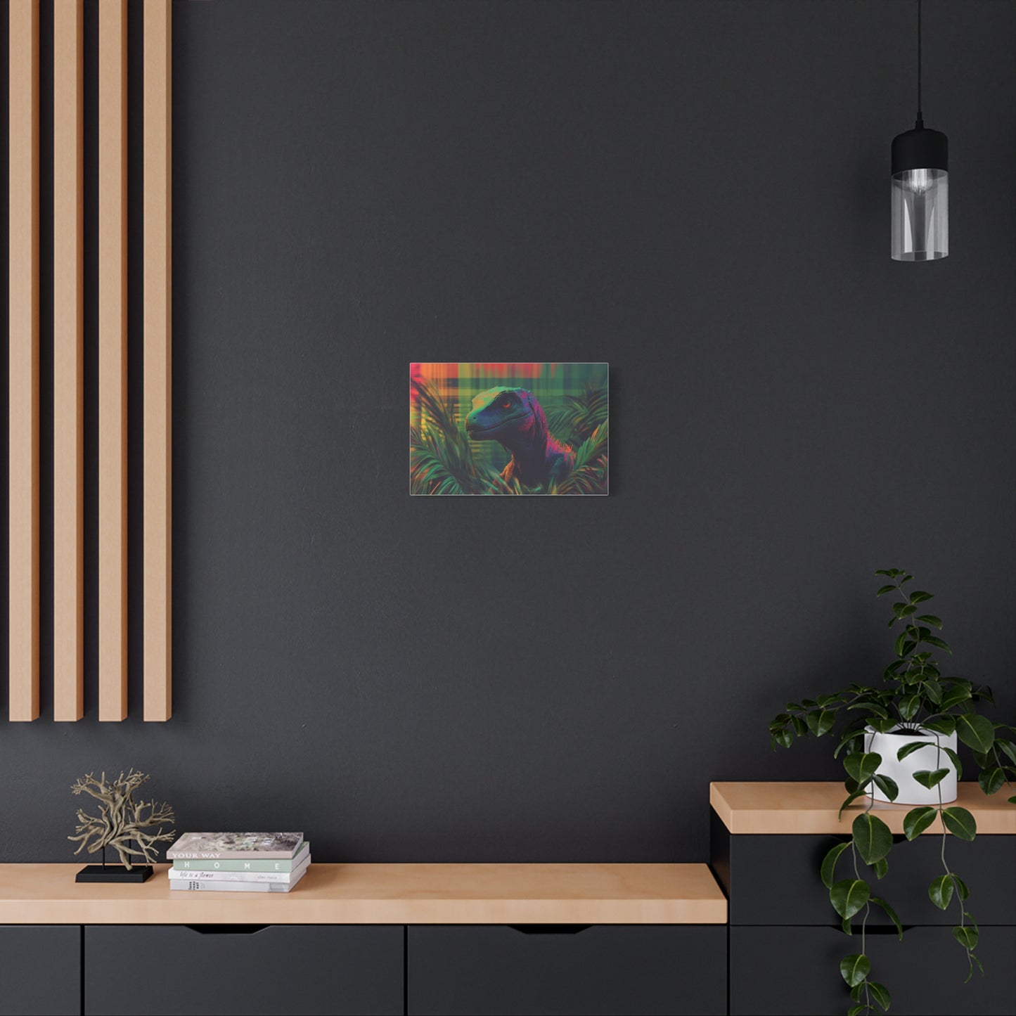 Mystérieux Velociraptor aux Couleurs Psychédéliques
