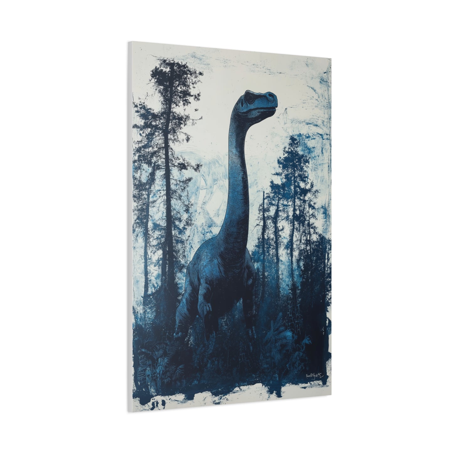 "Dino Bleu Majestueux en Forêt"