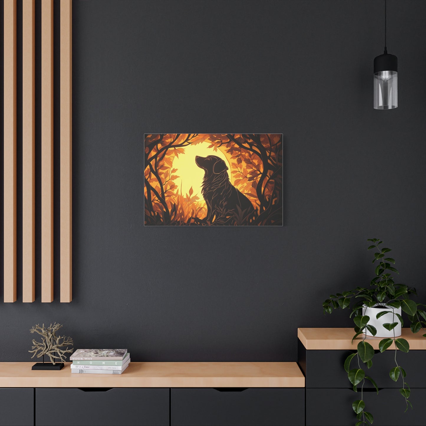 Chien Rêveur au Crépuscule Enchanté