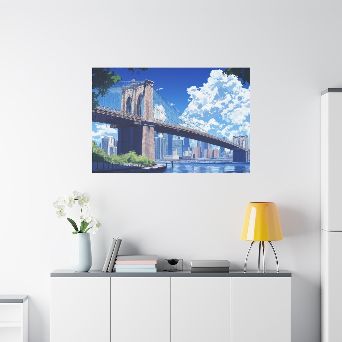 Pont de Brooklyn sous un Ciel Radieux