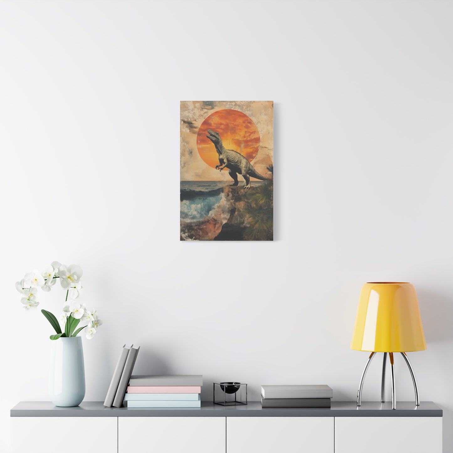 "Éveil Préhistorique au Coucher de Soleil"