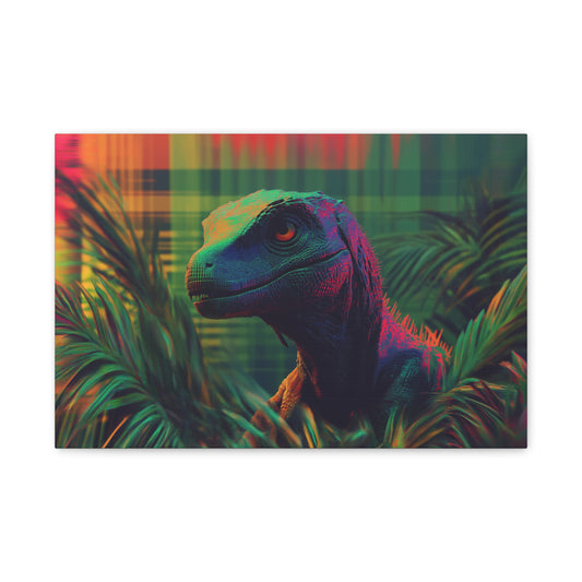 Mystérieux Velociraptor aux Couleurs Psychédéliques