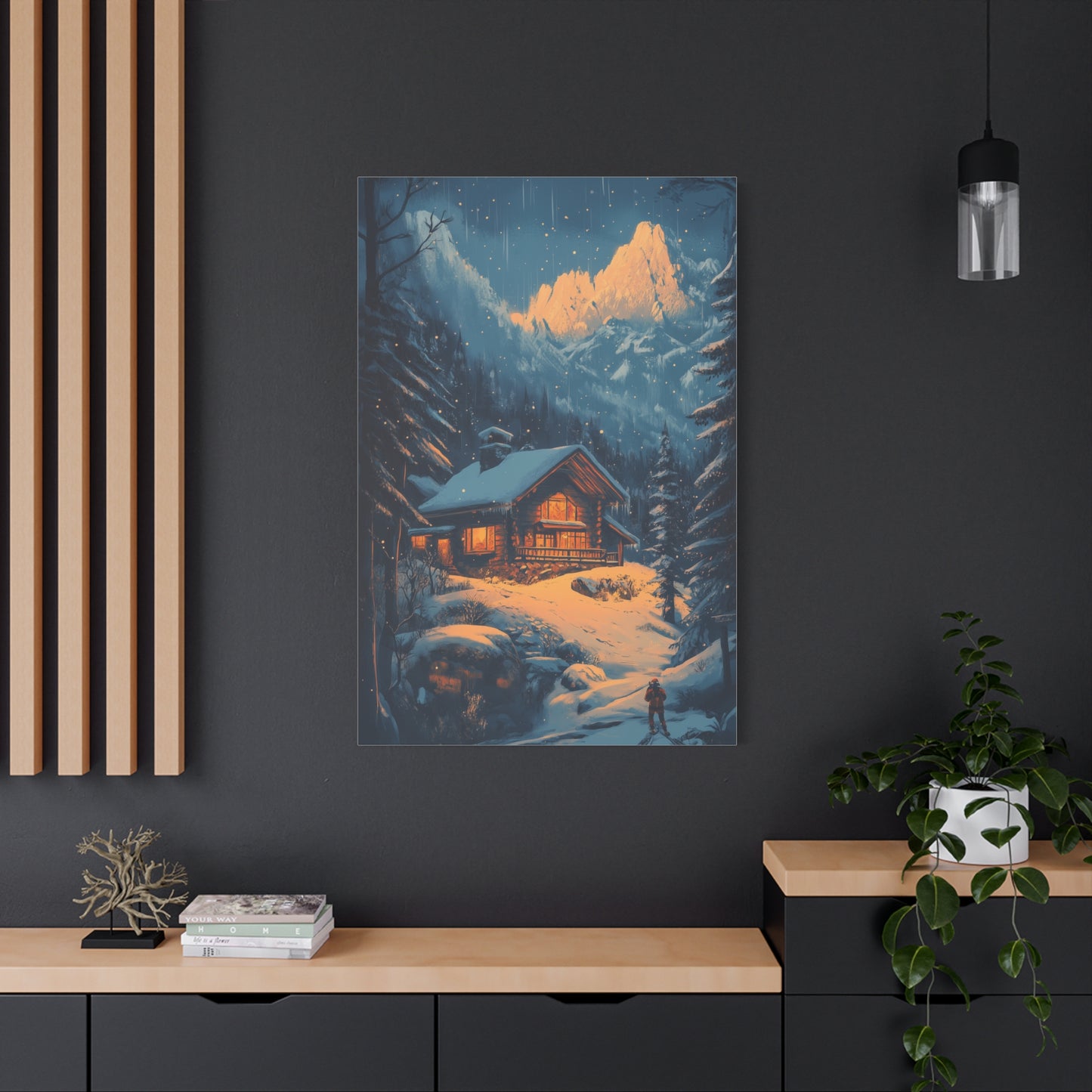 Chalet Enchanté sous Neige Étoilée