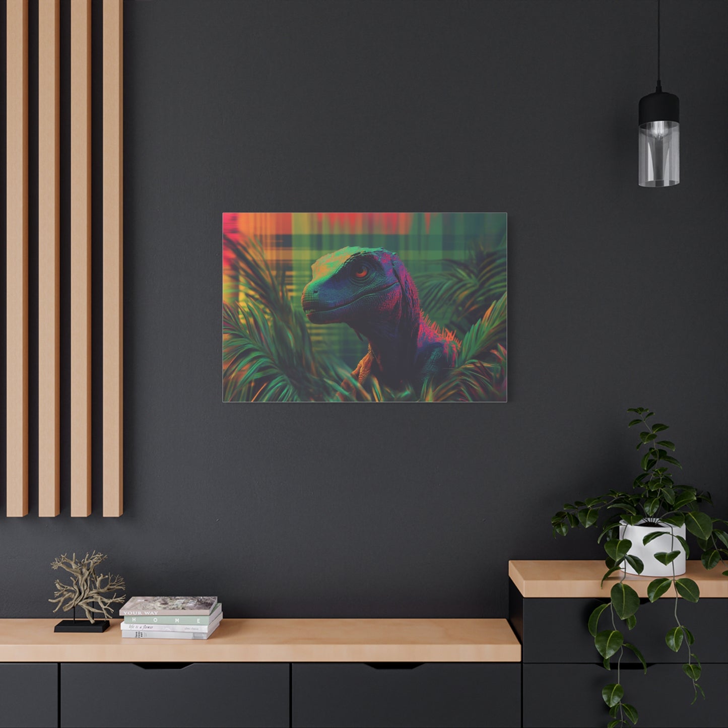 Mystérieux Velociraptor aux Couleurs Psychédéliques