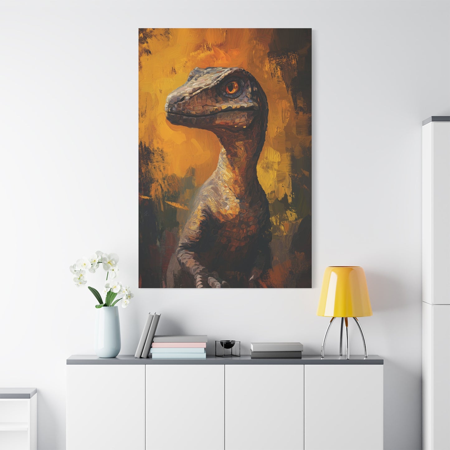 Éveil Préhistorique : Tableau Intense et Sauvage