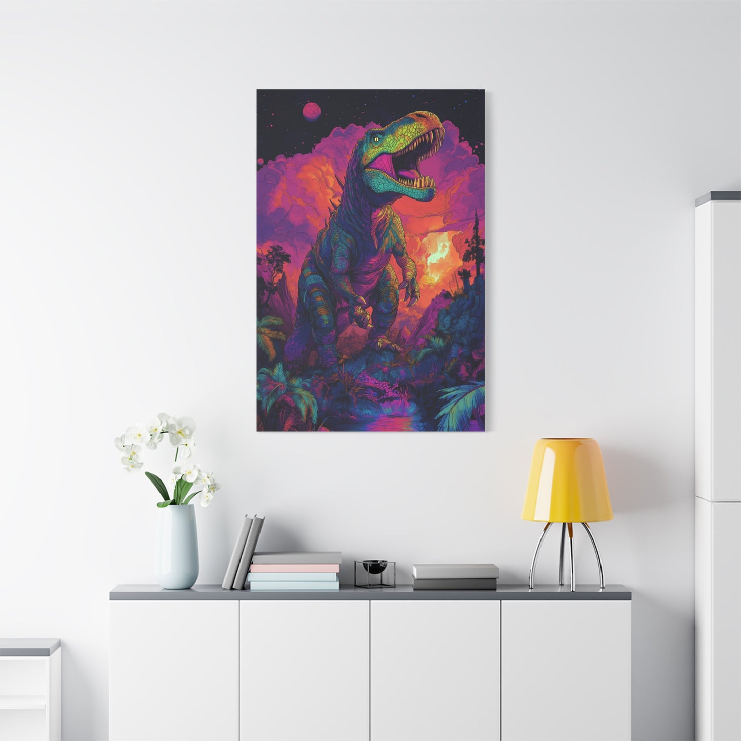 Dino Sunrise: Explosion de Couleurs!