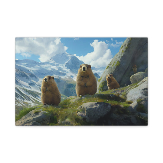 Charmantes Marmottes des Montagnes Alpines