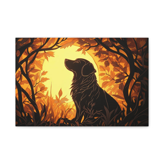 Chien Rêveur au Crépuscule Enchanté
