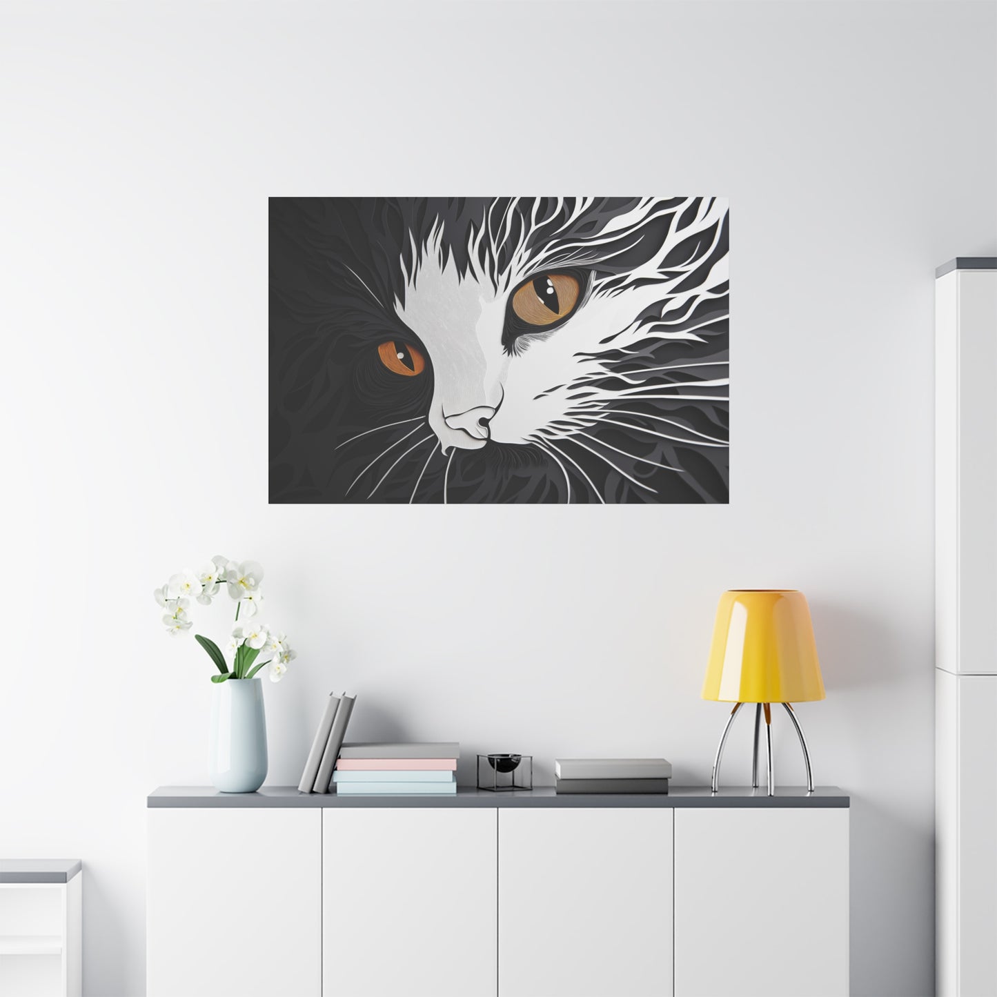 Regard Hypnotique Félin en Papier Découpé