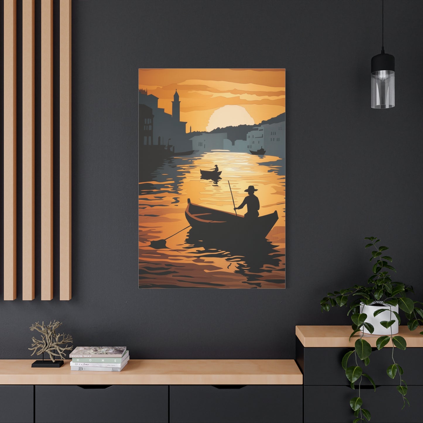Crépuscule Éblouissant sur l'Eau Paisible