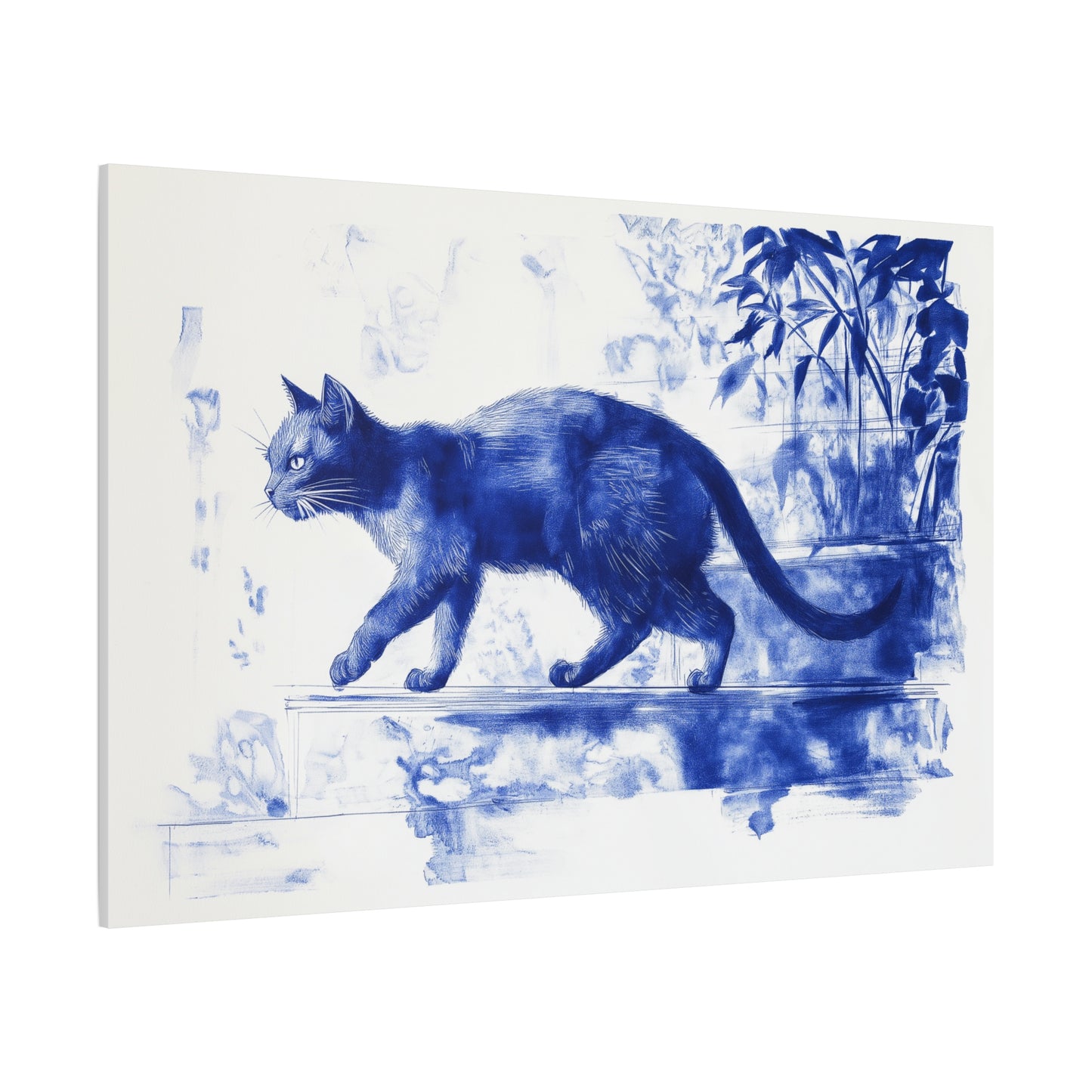 Chat Mystique en Bleu Poétique