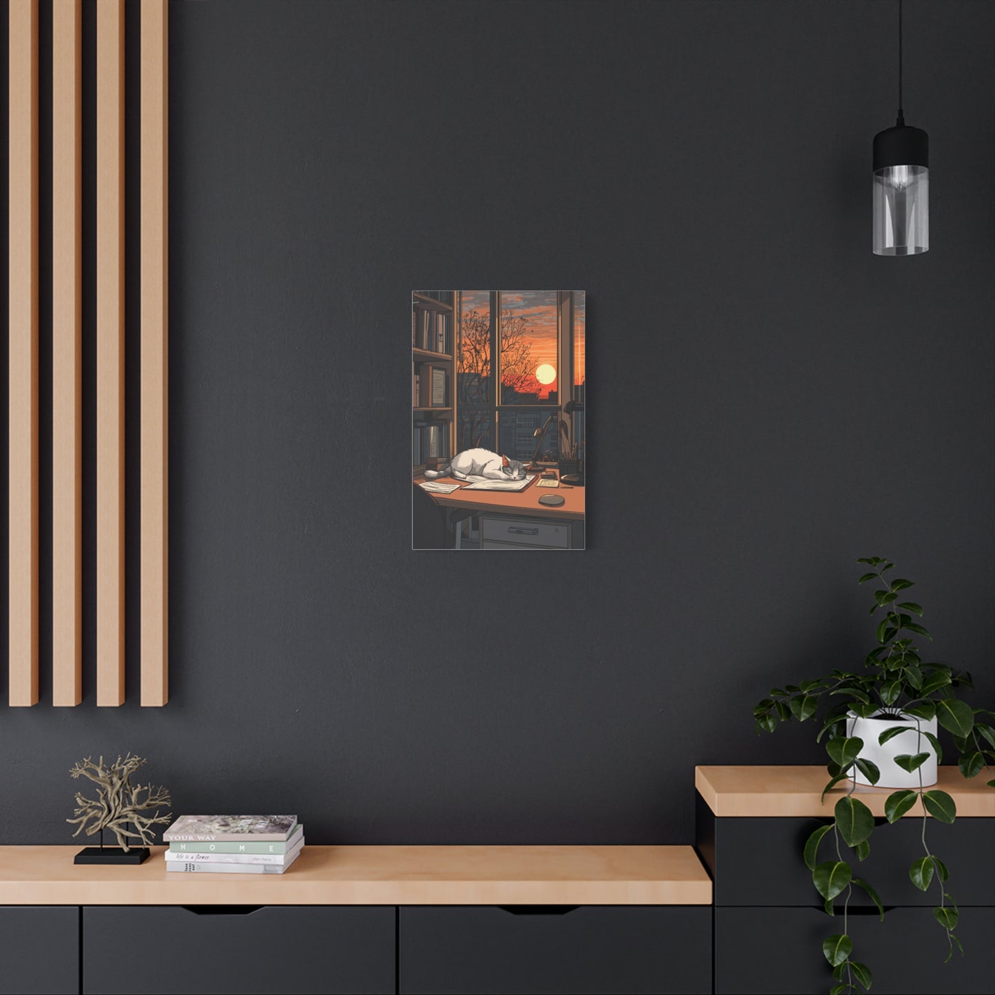 Douceur Féline au Coucher de Soleil