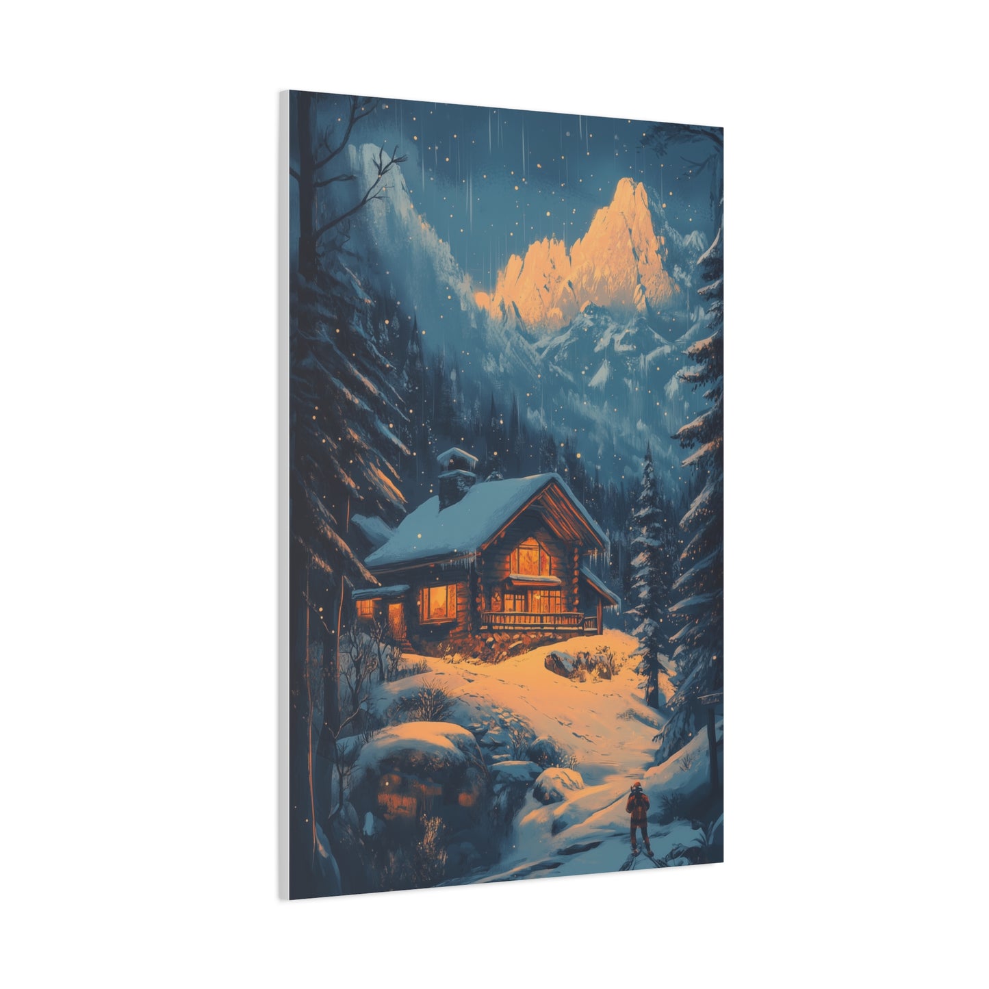Chalet Enchanté sous Neige Étoilée