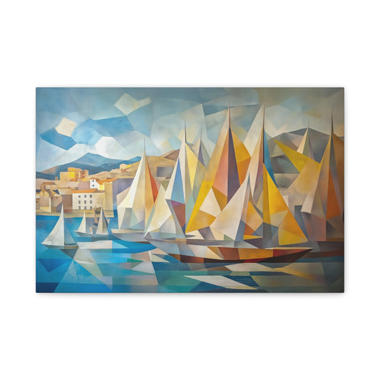 Voiles Colorées sur Mer Géométrique