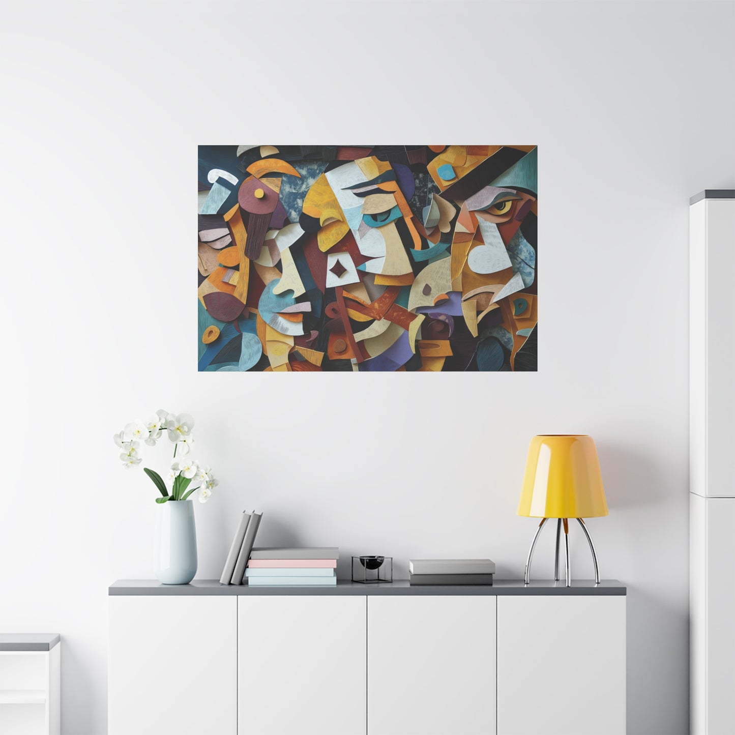 Visages Abstraits en Harmonie Colorée