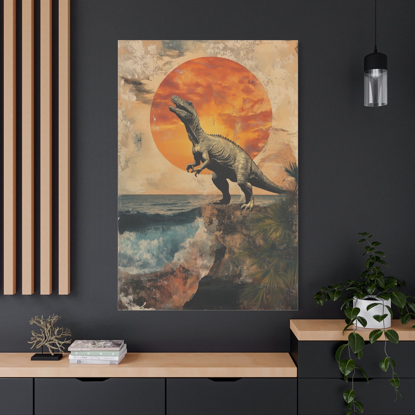 "Éveil Préhistorique au Coucher de Soleil"