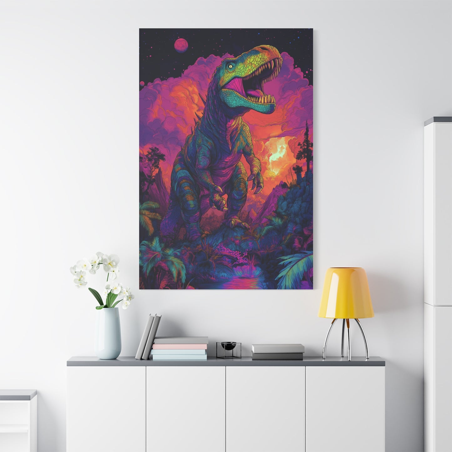 Dino Sunrise: Explosion de Couleurs!