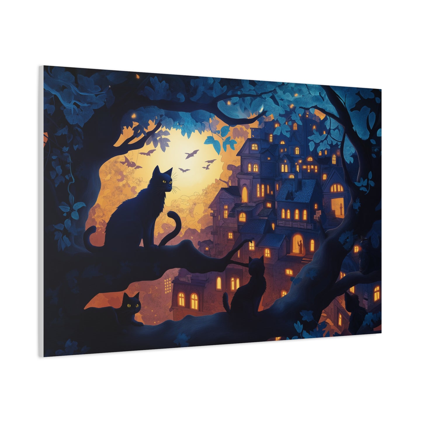 Mystère Nocturne: Chats et Lumières Magiques