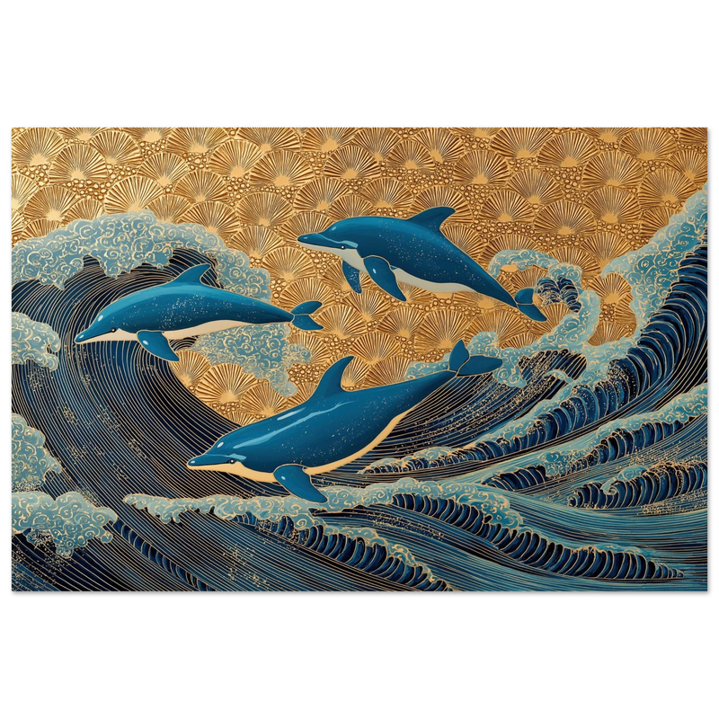 Dauphins dans l'Écume d'Or - œuvre