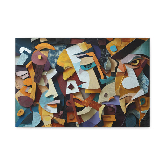 Visages Abstraits en Harmonie Colorée