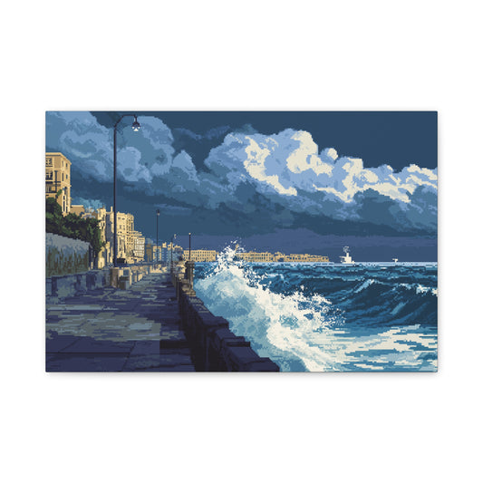 Horizon Marin en Tempête tout en Pixels