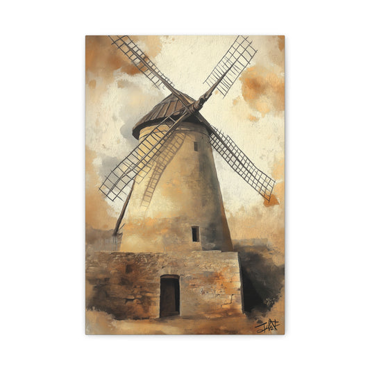 Les Moulins de Consuegra, rendu gouache