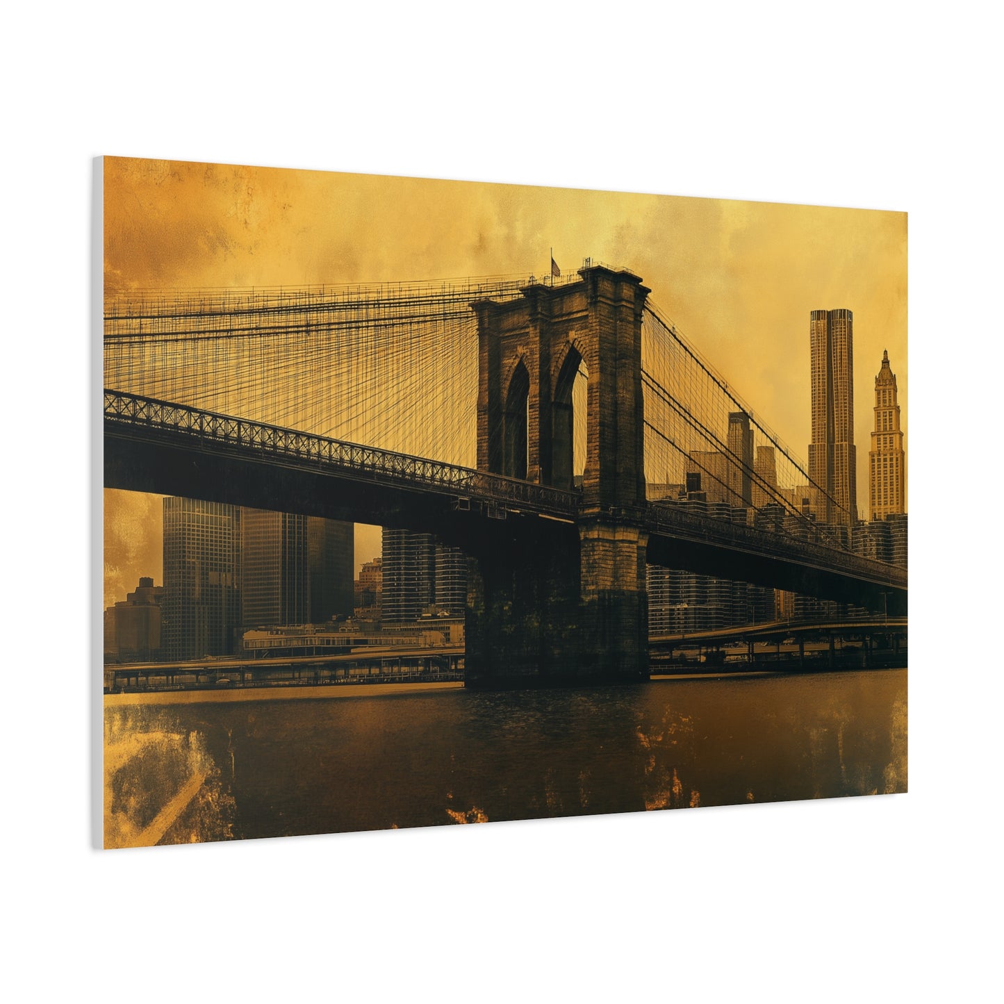 Pont de Brooklyn à l'Aura Dorée