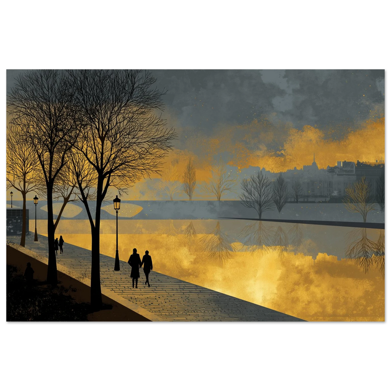 Promenade Dorée au Bord de la Seine - œuvre