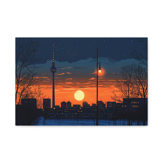 La Fernsehturm de Berlin au Crépuscule
