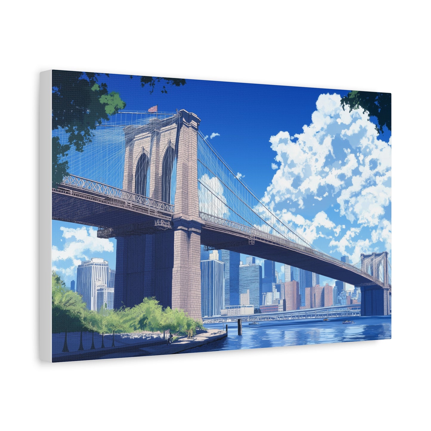 Pont de Brooklyn sous un Ciel Radieux
