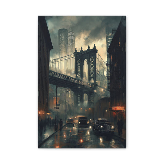Pont de Manhattan sous la Pluie