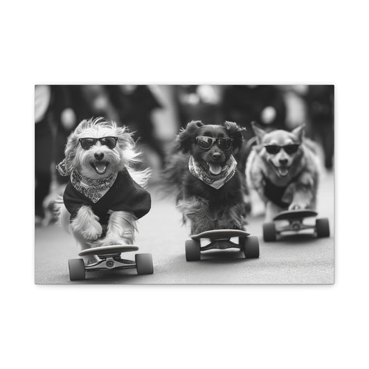 Chiens en Véloce Style Skateboard