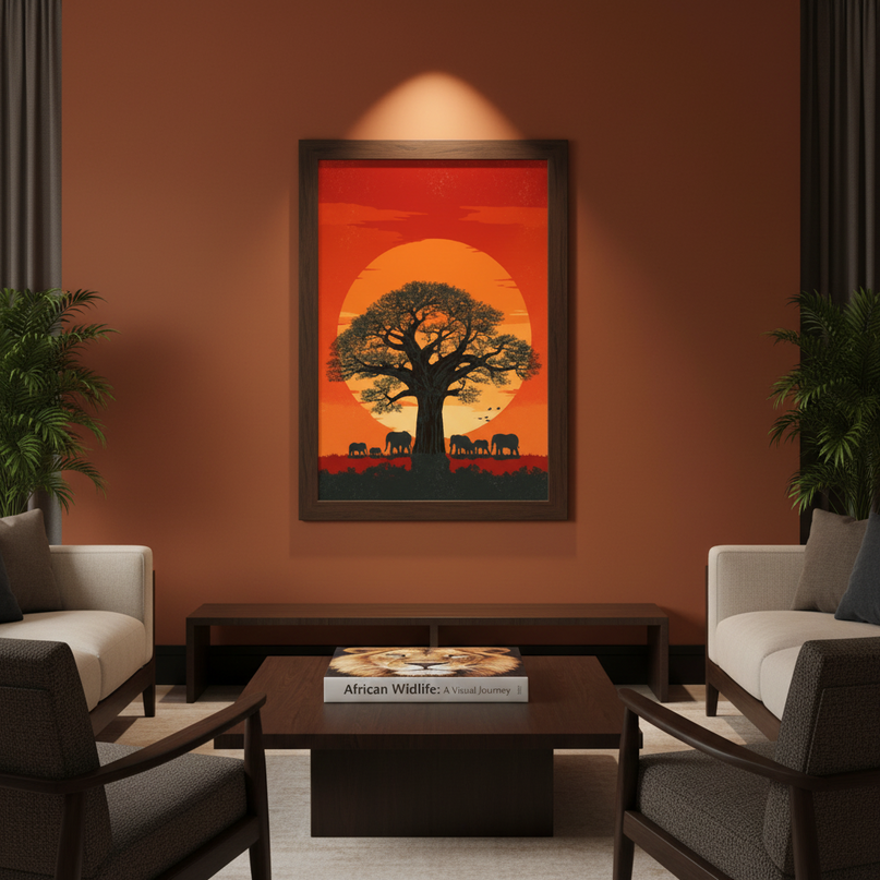 Baobab au Soleil Couchant